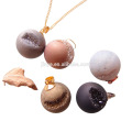 Fashion Natural Agate Druzy Ball Necklace